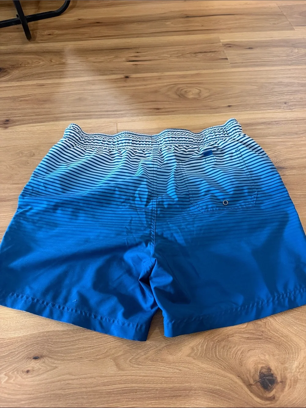 George Blue Gradient Striped Swim Trunks